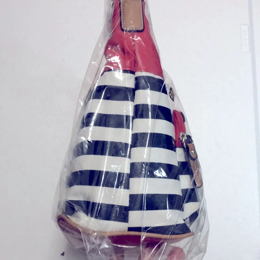 NWT GIANI BERNINI CANVAS STRIPE HOBO SHOULDER CROSSBODY